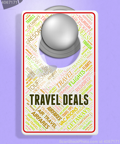 Image of Travel Deals Represents Holiday Discount And Sign