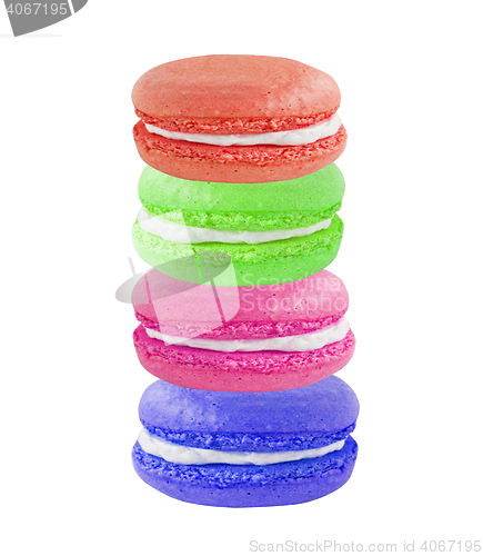 Image of french sweet delicacy, macaroons variety