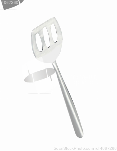 Image of Large Stainless steel Kitchen spatula isolated