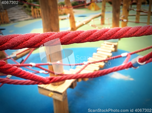 Image of Set of net crawl constructions on kids playground