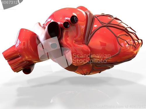 Image of Model of artificial human heart 3d rendering