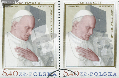 Image of POLAND, circa 1982: postage stamp printed in Poland showing an image of John Paul II, circa 1982