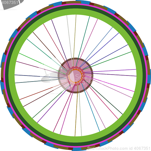 Image of Bicycle wheel isolated on white, vector bike wheels