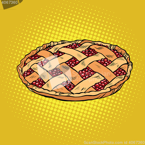 Image of Berry pie, thanksgiving and family celebration
