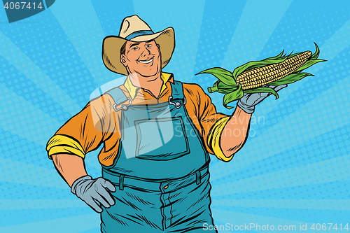 Image of Rural farmer with an ear of corn