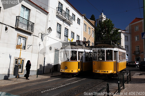 Image of EUROPE PORTUGAL LISBON TRANSPORT FUNICULAR TRAIN