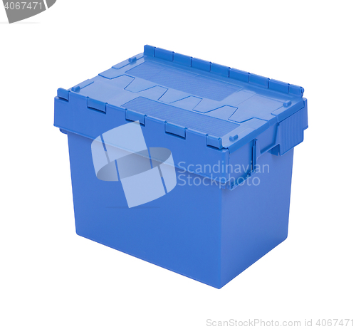 Image of Blue box for tools isolated 