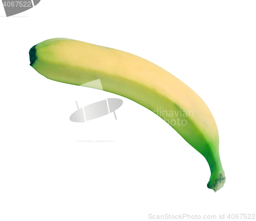 Image of Single banana against white background