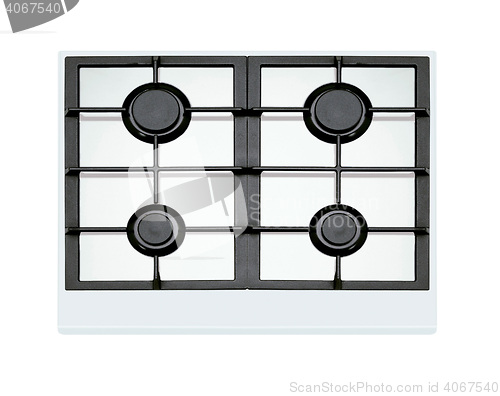 Image of modern gas stove four burners