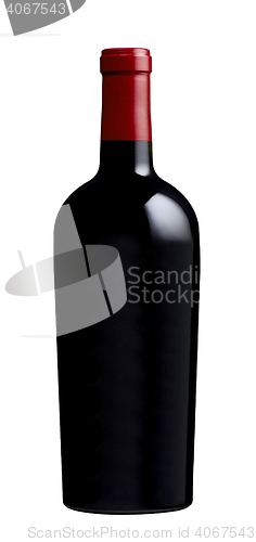 Image of red wine and a bottle isolated