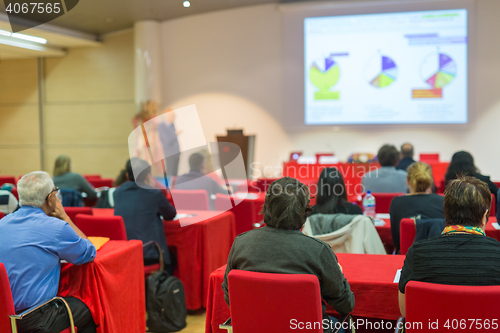 Image of Audience in lecture hall on scientific conference.