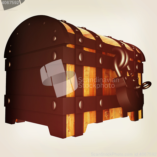 Image of The chest. 3D illustration. Vintage style.