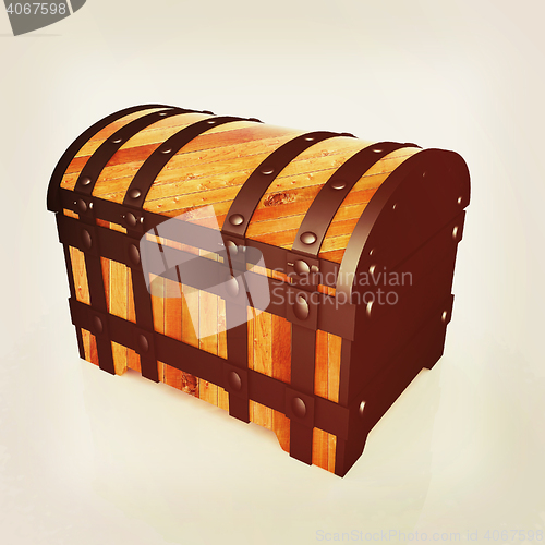 Image of The chest. 3D illustration. Vintage style.