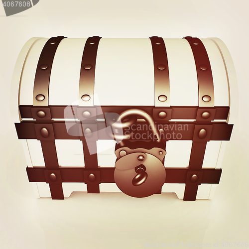 Image of The chest. 3D illustration. Vintage style.