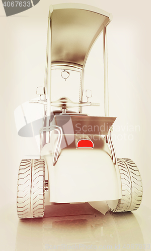 Image of scooter. 3D illustration. Vintage style.