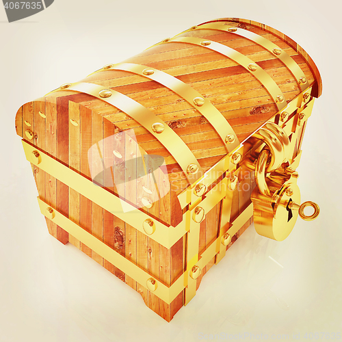 Image of The chest. 3D illustration. Vintage style.