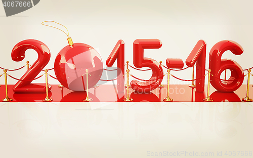 Image of Happy new 2016 year. 3D illustration. Vintage style.
