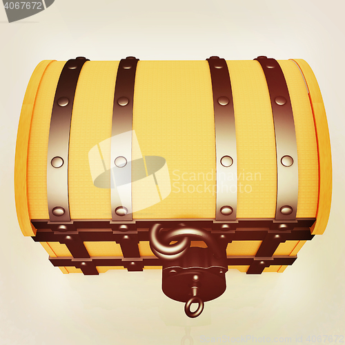 Image of The chest. 3D illustration. Vintage style.