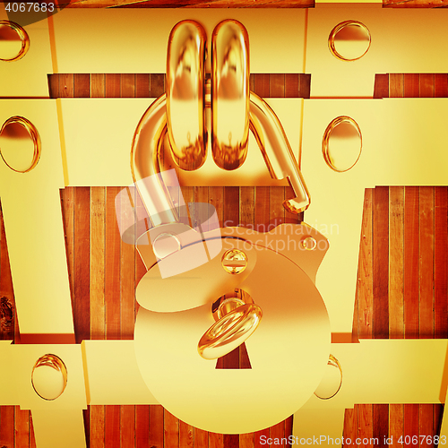 Image of The chest - close-up. 3D illustration. Vintage style.