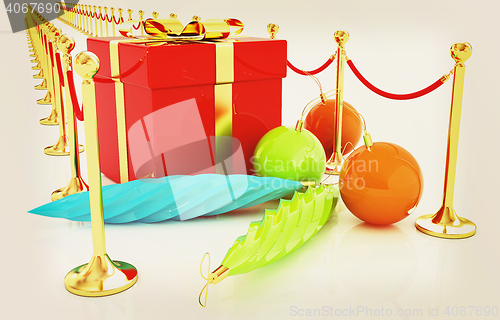 Image of Beautiful Christmas gifts. 3D illustration. Vintage style.