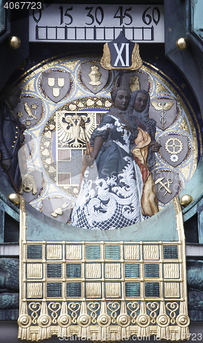 Image of Detail of the famous Jugendstil Ankeruhr in Vienna