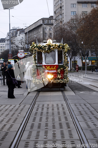 Image of Specially decorated Christmas tram ride through the streets of Vienna