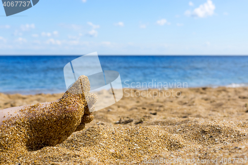 Image of Beautiful foot on sea beach