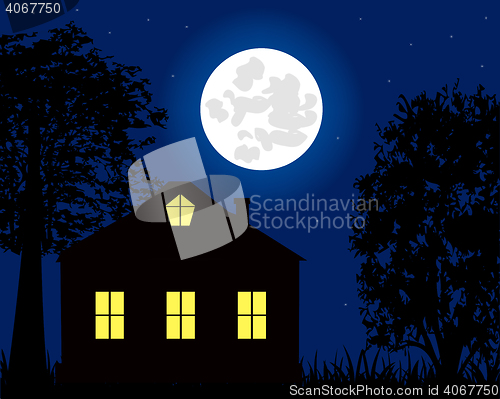 Image of House in the night