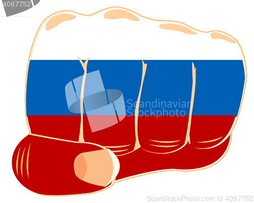 Image of Flag to russia on fist