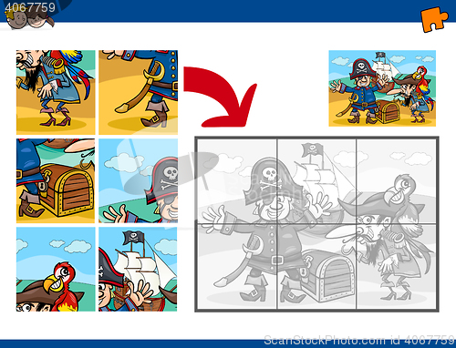 Image of jigsaw puzzle task with pirates