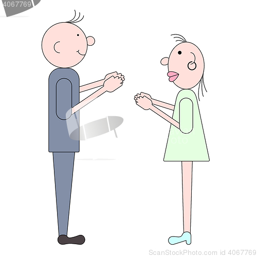 Image of Cute  of young people, Cartoon flat character. 