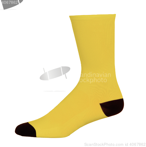 Image of One yellow sock on pure
