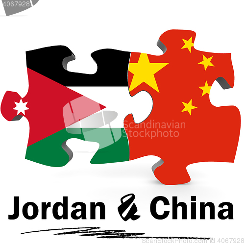 Image of China and Jordan flags in puzzle 