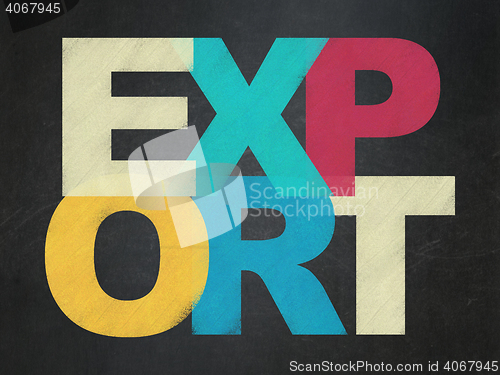 Image of Finance concept: Export on School board background