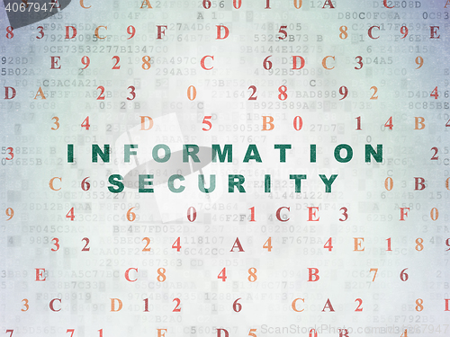 Image of Security concept: Information Security on Digital Data Paper background