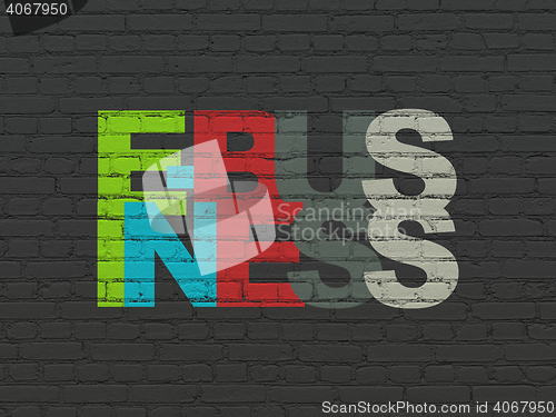 Image of Finance concept: E-business on wall background