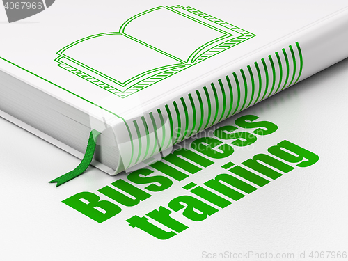 Image of Education concept: book Book, Business Training on white background