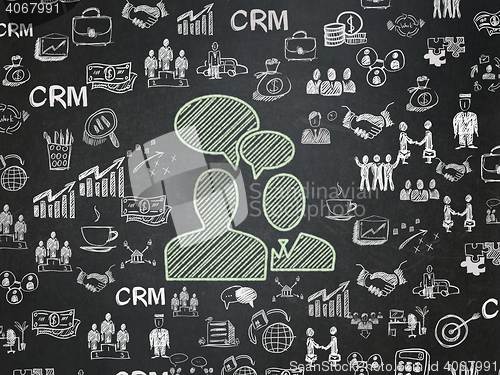 Image of Business concept: Business Meeting on School board background