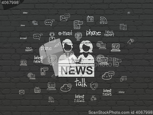 Image of News concept: Anchorman on wall background