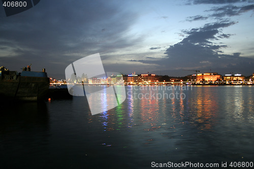 Image of Panorama of modern city at night.