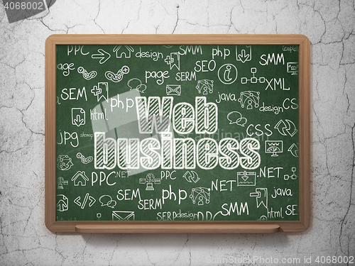 Image of Web design concept: Web Business on School board background