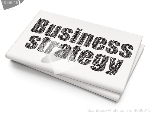 Image of Business concept: Business Strategy on Blank Newspaper background
