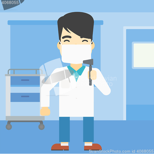 Image of Ear nose throat doctor vector illustration.