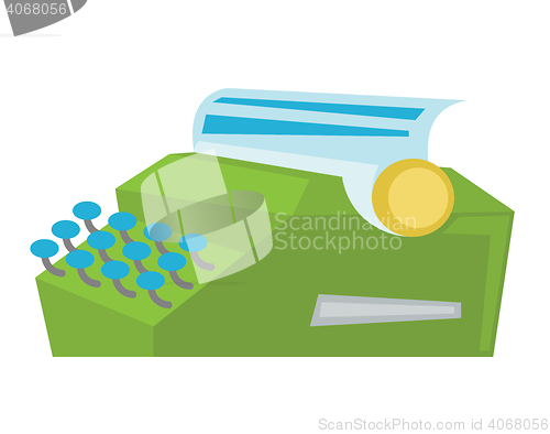 Image of Typewriter with sheet of paper vector illustration