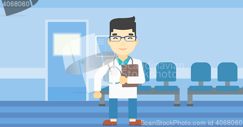 Image of Doctor with file vector illustration.