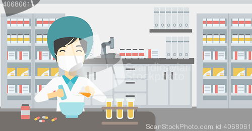Image of Pharmacist preparing medication.