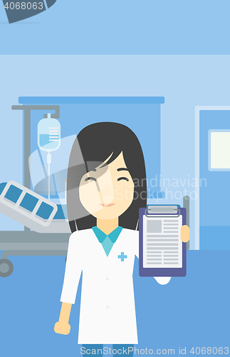 Image of Doctor with clipboard vector illustration.