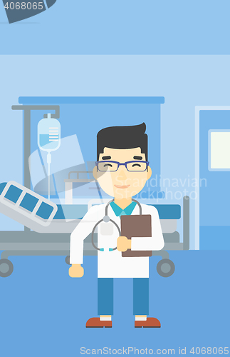 Image of Doctor with file vector illustration.