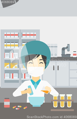 Image of Pharmacist preparing medication.