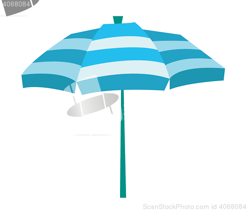 Image of Striped beach umbrella vector illustration.